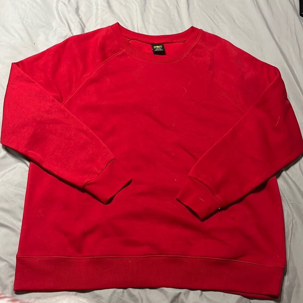 Red crew neck